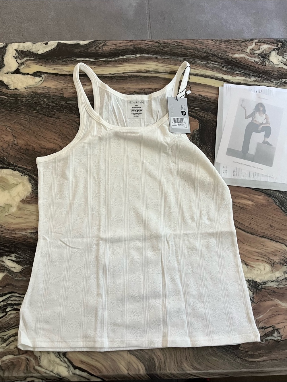 Negative Underwear Pointelle Ribbed Tank - White Medium